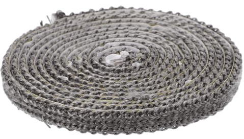 Luxshiny Wood Stove Gasket Tape Flat Fiberglass Self-Adhesive Sealant Roll High Temperature Resistant Fireplace Door Seal for Indoor Pellet Stove and Smoker Repair