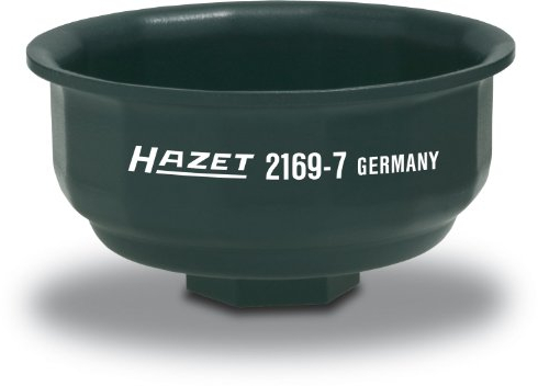 HAZET Öl-Filter-Schlüssel 2169-7 | passendes Werkzeug für verschiedene Ölfilter mit einem Durchmesser von 76 mm, Antrieb: Vierkant 12,5 mm, Abtrieb: Außen 14-kant, Made in Germany