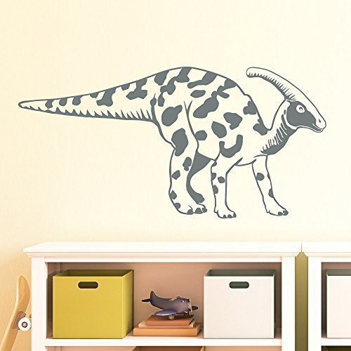 Parasaurolophus Dinosaurier Wandaufkleber Wandtattoo Sticker - Farbe: Grau