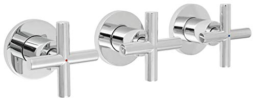 Welfenstein 3-Loch Unterputz Armatur 3L-88T7 Zweigriffmischer Dusche Wanne