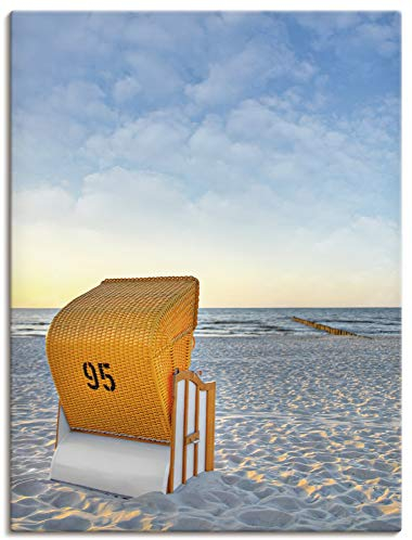 ARTLAND Wanddeko Leinwand Bilder Wandbild Strand Meer Strandkorb Küste Ostsee Maritim T9IJ