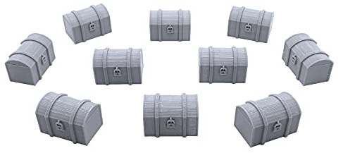 EnderToys Chests, Terrain Scenery for Tabletop 28mm Miniatures Wargame, 3D Printed and Paintable
