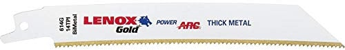 Lenox Outils 21065810 Gr 203 mm Puissance or arc 10 TPI Lame de scie sabre pour métal/bois et épais en plastique de coupe (Lot de 5)