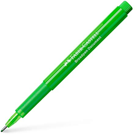 FABER-CASTELL 155466 - Fineliner Broadpen 1554, Strichbreite 0,8 mm, dokumentenecht, hellgrün, 1 Stück