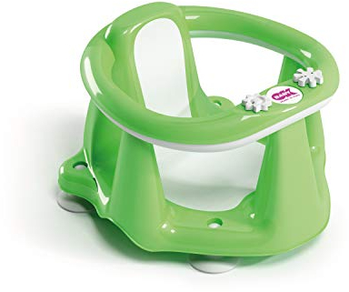 OKBABY Flipper Evolution Seggiolino da Bagno Anello con Seduta in Gomma Antiscivolo per il Bagnetto del Neonato, 6-15 Mesi (13 kg), Verde