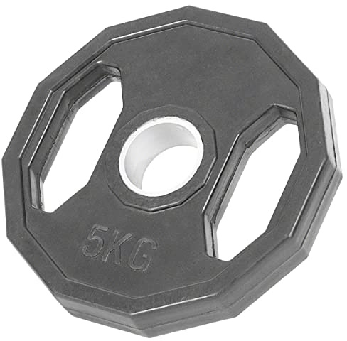 Sport-Tec Olympia Hantelscheibe mit Gummiüberzug und Griff, Krafttraining, Fitness, Bodybuilding, Kraftsport, Muskelaufbau, Powerlifting, 1,25 kg, 2,5 kg, 5 kg, 10 kg, 15kg, 20 kg, 25 kg/Stück