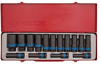 King Tony 4415MP Coffret de Douilles Longues à Choc Métrique, 1/2 Taille, Lot de 15