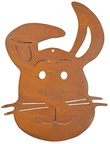 Rostikal Osterdekoration 15 x 11 cm Hängedeko Fenster Rost Deko Osterhase Fensterdeko Größe 1