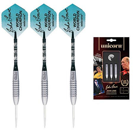 Unicorn World Champion Ambassador Natural John Lowe Steel Dart, 90% Tungsten, 23g