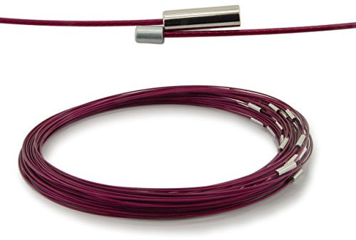 WEBandBUY 5 Halsreifen aus Edelstahl Magnetverschluss Länge ca. 50 cm Lila