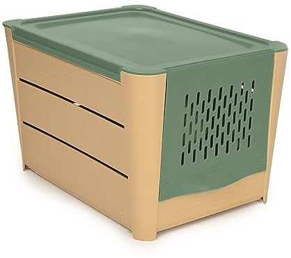 Snips, Caja de Almacenamiento Patatas 3 kg, Caja para Guardar Patatas 25,5 x 20 x 17,5 cm, Olla de Patatas Marrón y Verde, Made in Italy, 0% BPA y libre de ftalatos