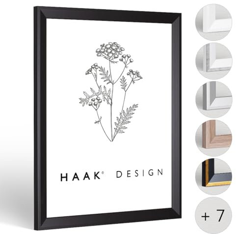 HaakDesign Bilderrahmen RICO schmal mit Acrylglas 36x49cm (PUZZLEFORMAT) Schwarz (matt)