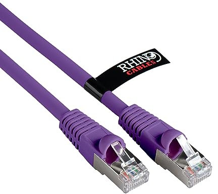 rhinocables CAT 6a Ethernet Cable | 10Gbps S/FT High-Speed & Large Bandwidth Data Transfer | Reliable LAN Network RJ45 Cable | Wi-Fi Broadband Cable for Seamless Gaming & Streaming (0.25m, Purple)