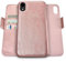 dreem Fibonacci 2-in-1 Wallet Case for Apple iPhone XR - Luxury Vegan Leather, Magnetic Detachable Shockproof Phone Case, RFID Card Protection, 2-Way Flip Stand - Rose