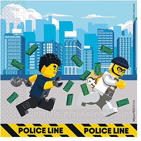Lego City-Papierservietten FSC zertifiziert 20 Stück bunt 33 x 33 cm