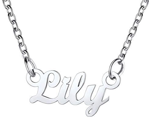 U7 Lily Name Pendant Necklace For Girls Womens Necklaces Jewellery