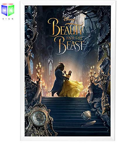 HKSIGN Led Movie Poster Frame Lichtbox 27X40 Zoll Weiß Aluminium Bilderrahmen Schilderhalter für Wandmontage Kunstwerk Poster Display