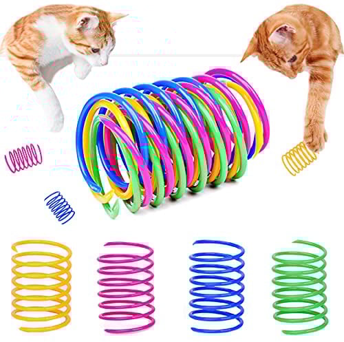 Grantop 20 Stück Katze Spielzeug, Buntes kreatives Kunststoff Spiralfedern Spirale,Spielzeuge Spiralfedern Neuheit Haustiere Spielzeug Bunte Spiralfedern Spring Spirale für Katze