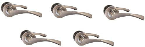 Haven Heritage ® Astrid Internal Duo Door Handles on Rose in Chrome & Satin - Rose Diameter Approx 51mm Sold as 5 Pairs
