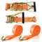 SENENQU 2 Sets Heavy Duty Ratchet Tie Down Strap, 5cm x 6m Cam Buckle Ratchet Strap, Adjustable Lashing Strap, Car Tensioning Belt, Wheel Strap with Hook for Trailer Truck – Load Capacity 5000KG