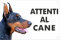 DOBERMANN Cartello Attenti al Cane in Alluminio spessore 3mm (Cm 15x20)