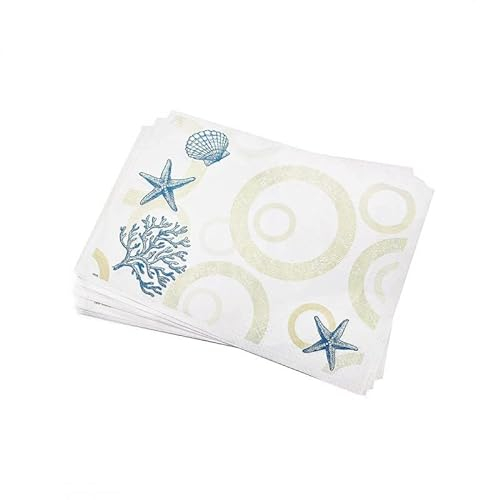 FATO 250 Piezas de manteles Individuales Desechables de Papel con Motivos Marinos, Mantel Individual American Theme Sea de 30x40 cm, Ideal como Mantel Individual Sea Shell
