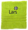 Personalisiertes Handtuch mit Namen Schön gestickter Name Handbadetuch 100% Baumwollhandtuch Personalized Custom Towel with Name (140 x 70 cm, Fußball)
