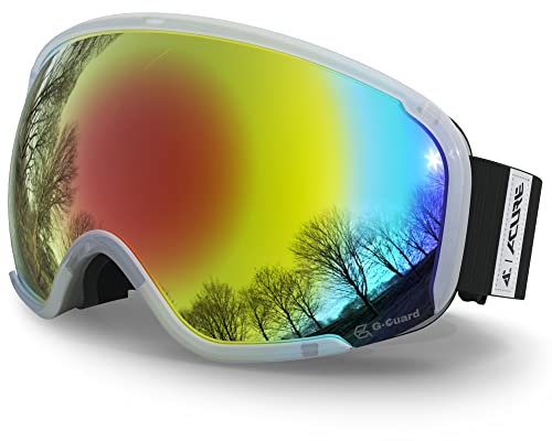 ACURE Skibrille Herren Damen Erwachsene,Snowboard Brille Skibrillen Verspiegelt für Brillenträger, Ski Goggles Schneebrille mit Anti Beschlag UV-Schutz für Jungen und Mädchen