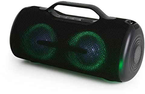 Boompods Rhythm 60 Portable Bluetooth Speaker - 60W Wireless Waterproof Party Speaker, Sound & LED Light Show, 10 Hour Battery, Bass Boost & Touch Controls, Dual Pairing Outdoor Speakers, Black
