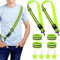 YANSYUN Reflektoren Kleidung Set Beinhaltet 2 Reflektor Gürtel mit Verstellbaren und 4 Reflektorband und 4 Reflektor Anhänger für Kinder & Erwachsene & Hundewandern & Outdoor Sports