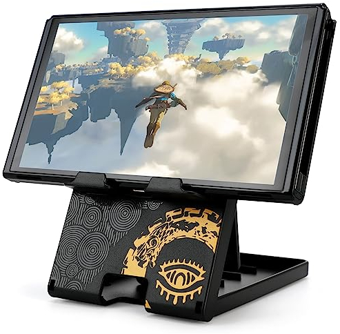 Tscope Cute Switch Stand for Nintendo, for Zelda Tears of The Kingdom Switch 2 / Lite Holder Bracket, Adjustable Foldable Portable Compact Playstand for OLED