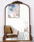 SHYFOY Espejos Decorativos de Pared Grandes, Espejo Entrada Recibidor Barroco Vintage, para Salón, Recibidor, Dormitorio, Dorado, 100 x 72 cm
