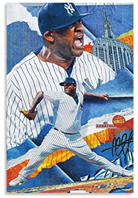 RIDAEX Poster und Drucke 60 * 90cm Senza Cornice CC Sabathia Baseball Art Classic Vintage Home Camera da letto Soggiorno Decor