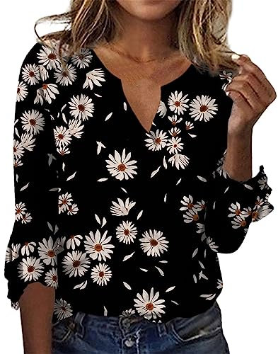 TIMEMEAN Chemise De Nuit Femme Manches Courtes Et Longues - Top Sexy Tunique Blazer à Manches 3/4 Pour L'Été