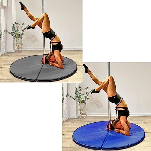 Tanzstangenmatte Matte Tanzstange Ø 120cm 5 oder 10 cm dick Pole Dance Matte Polematte Stangentanz Sturzmatte Schutzmatte Fitnessmatte (Grau, 10 cm)