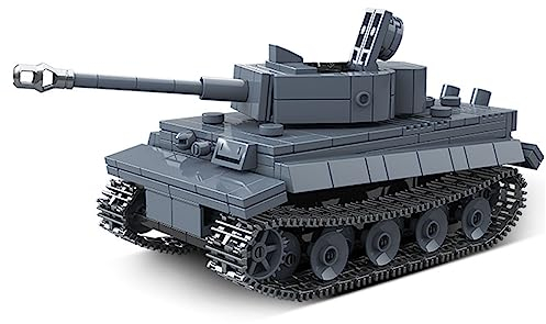 YILETKC Technik Panzer Bausteine, 503 Teile Tiger I Tank Militär Deutscher Panzer Konstruktionsspielzeug, WW2 Armee Klemmbausteine Tank Modellbausatz, Geschenk für Kinder und Erwachsene Technical