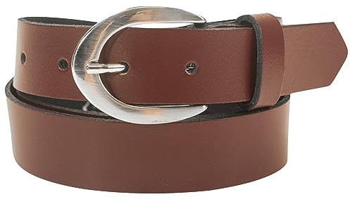 fashionchimp Basic Damengürtel aus 100% echtem Leder, glänzende Gürtel-Schließe, Breite ca. 2,8cm, Made In Germany (Bordeaux-Mistral, 120/BW105)