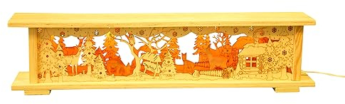 Unterstellbank Podest Fuß Erhöhung für Schwibbogen Rehe traditionell Holzdeko Fensterbank Deko Weihnachten Advent Geschenk Dekoration Weihnachtsdeko Weihnachtsdekoration Lichterbogen (10993N)