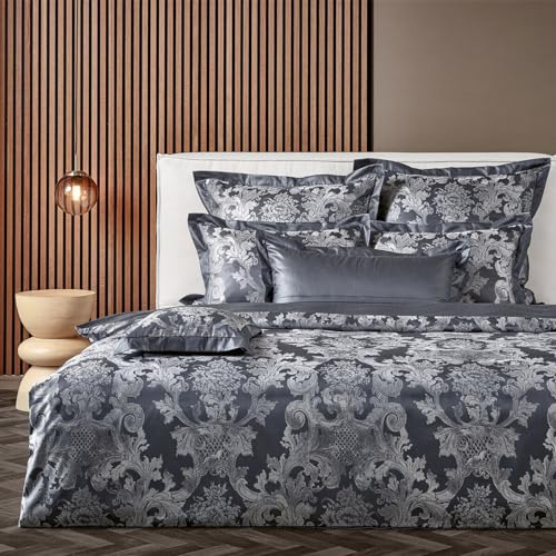 Curt Bauer Mako-Brokat Damast Bettwäsche Louis XIV schattengrau 1 Bettbezug 135 x 200 cm + 1 Kissenbezug 80 x 80 cm