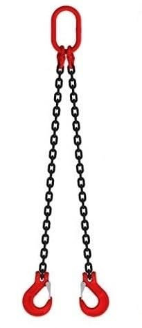 BEST4FORST Kettengehänge Anschlagkette 1m 2-Strang Krangehänge Hohe Festigkeit (1m 2-Strang)