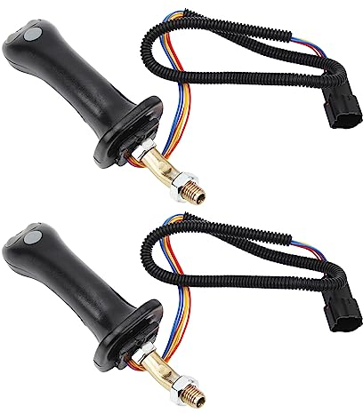 Aramox Bagger-Joystick-Griffe, 2 Stück 3-Tasten-Bagger-Joystick-Griffe 6-polige Aluminiumlegierung für DH DX150 215 225 300 370-9C