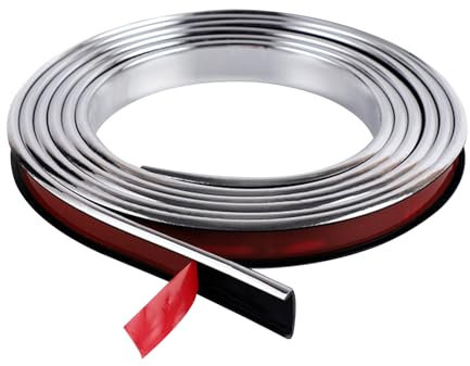 5M U-Form Selbstklebend Möbelkantenband, Flexible Faltbarer Kantenschutz für Schrankkanten, Abschlussleiste, Deckenkanten, Arbeitsplatten (1, Silber, 11mm)