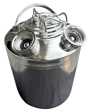 Semfeil Brew 2.5 Gallon Beer Line Cleaning Keg Cleaning Kit Kegerator Beer Line Cleaner Kit with 2 D Coupler Used for Beer Line Cleaning, 2.5 Gallon Keg Line Cleaning Kit