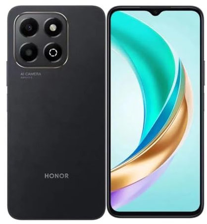 HONOR Smartphone X6B 4/128Go, 4G, Batterie 5200 mAh, Appareil Photo Principal 50 MP, Extension de mémoire jusqu'à 8 Go, MediaTek Helio G85 (Black, 4+128G)