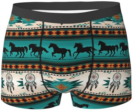 Ttetddd Boxer élégant pour homme avec motif à rayures de cheval pour un port confortable, Noir , S