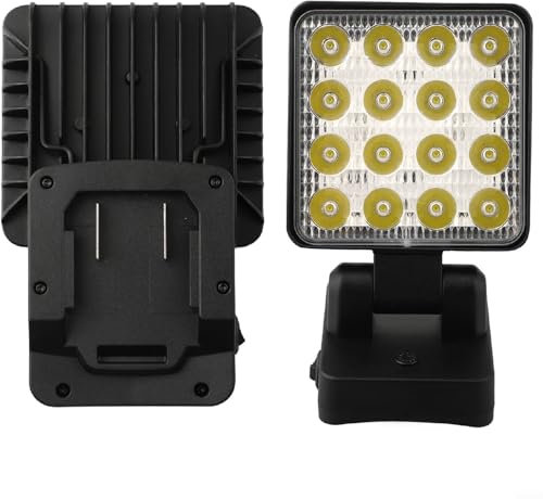 Besttoolifes Luce da lavoro a LED senza fili per batteria PARKSIDE X20V 18V, luci di inondazione per illuminazione compatta PARKSID, faretto portatile 15 W ricarica rapida, testa regolabile, doppio