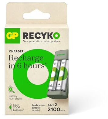 GP Recyko B441 USB Ladegerät mit AA wiederaufladbaren Batterien 2100mAh