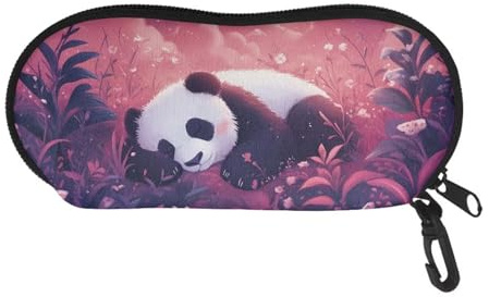 Belidome Weiches Brillenetui, tragbar, langlebig, Sonnenbrillen-Tasche für Damen, Kdis, Panda-Kirschblüte, One size
