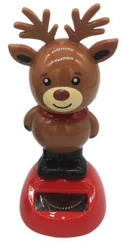 Solar Wackelfigur Weihnachten, Solarbetriebenes Spielzeug Dekofigur, Solar Weihnachtsfigur Elch, Wackelfigur Solar Weihnachtsfigur Elch, Tanzende Figur Spielzeug Für Fensterbank, Auto