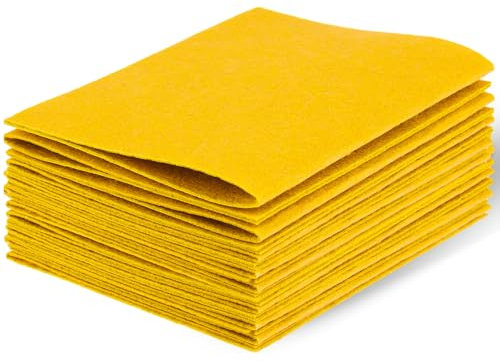 30 x 20 cm Filz zum Basteln Bastelfilz 15 Stück 1 mm Stark Filzstoff Bastelfilz Weicher Bastelfilz zum Basteln Filzblätter für Handarbeit DIY-Nähprojekt Party Dekorationen (Gelb)